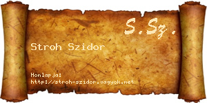 Stroh Szidor névjegykártya